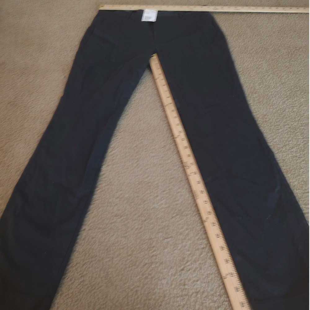 H&M Chino Trousers Women 33R Black New Straight Leg Stretch Cotton‎ Workwear NWT